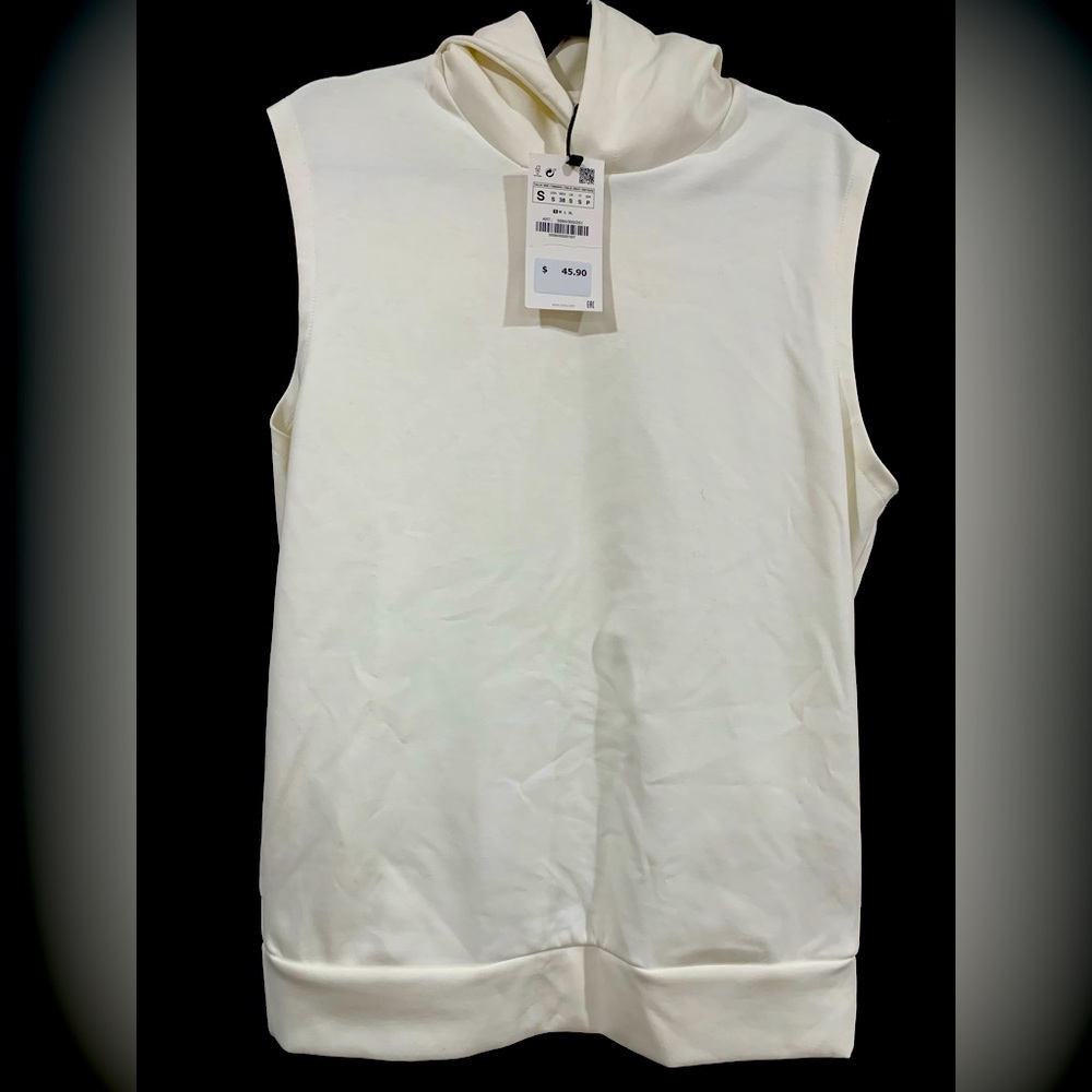 White Zara, Cropped Sweater, Vest